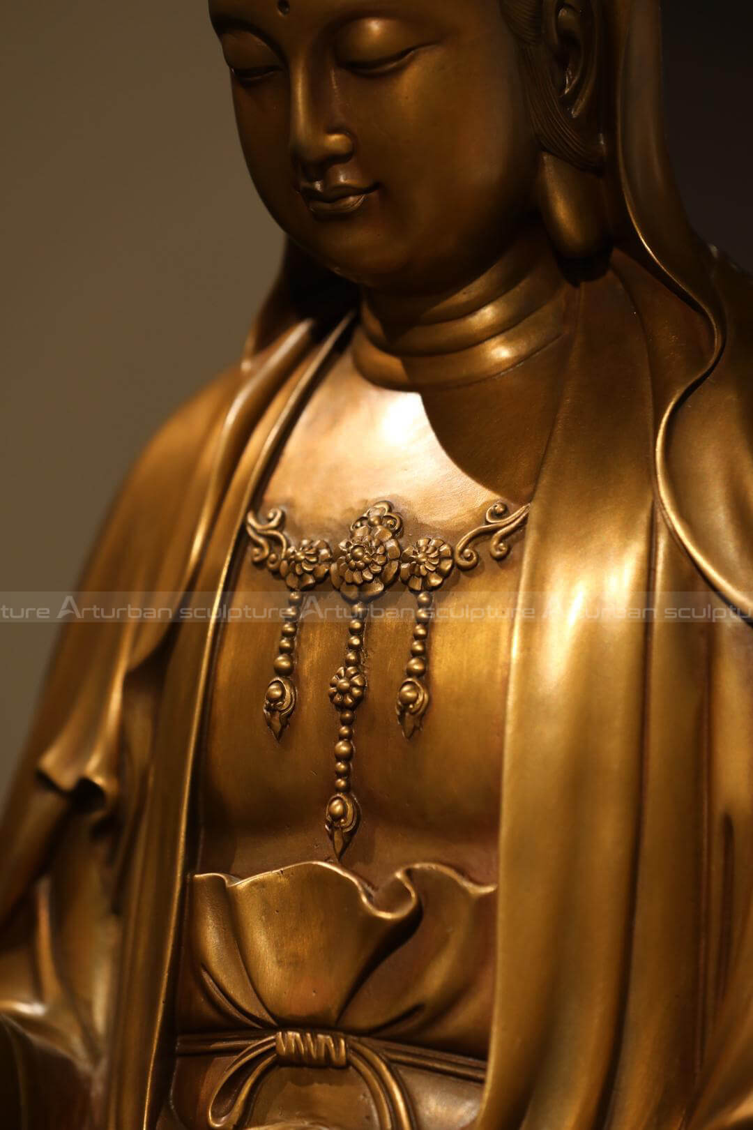 brass kwan yin statue