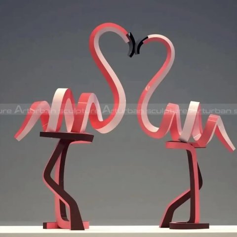 metal flamingo sculpture