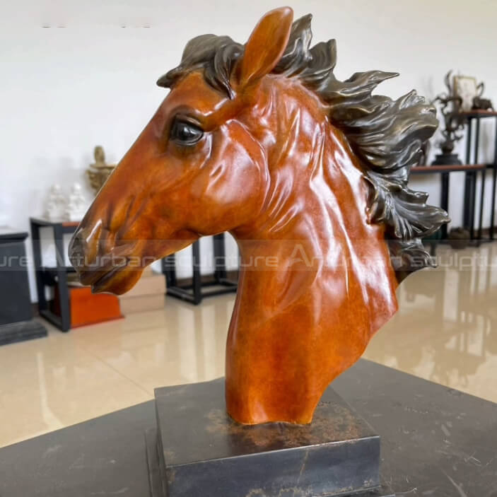 horse head outdoor statue