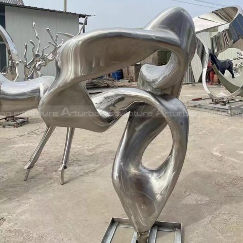 brushed steel sculpture