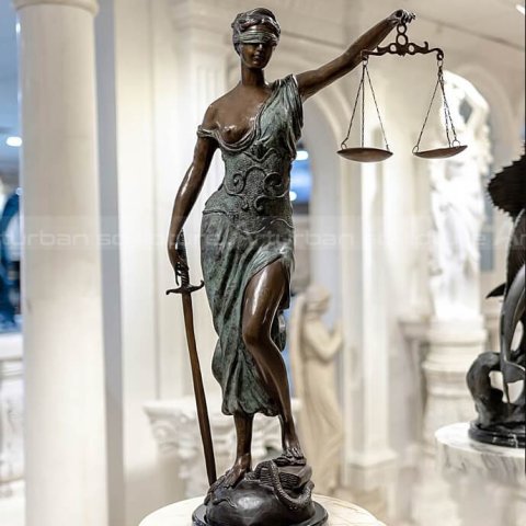 blind lady justice bronze statue - Arturban Statue