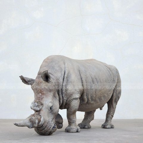 fiberglass rhino statue