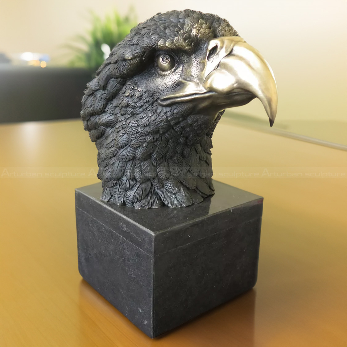 bronze eagle head sculpture Arturban Statue